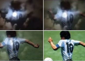 VIDEO/ Publikohen pamjet, imazhi i Diego Maradonës në qiell!