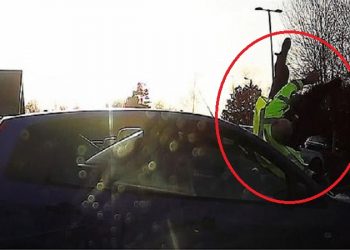 Aksident i frikshëm, i riu “fluturon” policin në ajër