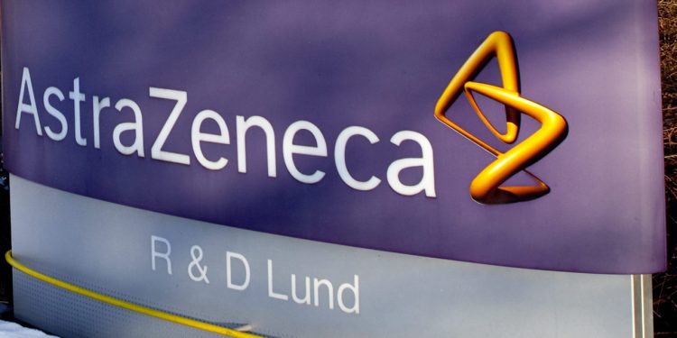 The sign of the British pharmaceutical company AstraZeneca is pictured at the plant in Lund, Sweden, on March 2, 2010. AstraZeneca announced today the closure of the facilities in Lund, laying off 900 employees. AFP PHOTO /  SCANPIX / Drago Prvulovic (Photo credit should read DRAGO PRVULOVIC/AFP/Getty Images)