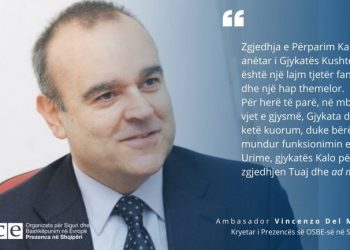 Kreu i OSBE-së: Zgjedhja e Kalos në Gjykatën Kushtetuese është lajm fantastik dhe hap themelor