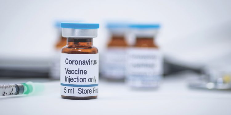 Illustrative vial of coronavirus vaccine