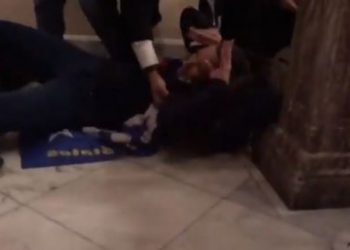 VIDEO/ Momenti kur gruaja qëllohet me plumb në qafë brenda Kongresit Amerikan