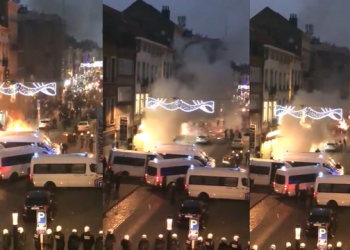 Kaos në Bruksel, protestuesit djegin stacionin e policisë pas përleshjeve me oficerët (Fotot)