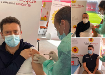 FOTO/ Vaksina anti-COVID, kush janë mjekët që morën sot dozën e Pfizer në “Air Albania”