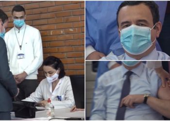 FOTOLAJM: Albin Kurti merr dozën e parë të vaksinës anti-COVID AstraZeneca
