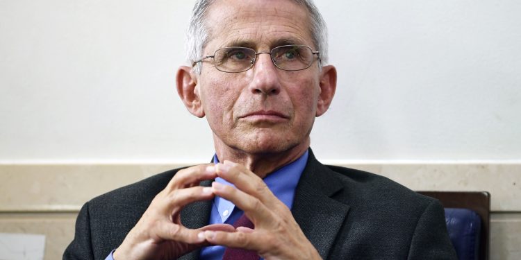 Anthony Fauci, director of the National Institute of Allergy and Infectious Diseases, attends a Coronavirus Task Force news conference at the White House in Washington, D.C., U.S., on Friday, April 10, 2020. President Donald Trump said hell introduce on Tuesday a council of doctors and business people who will advise his government on how to reopen the economy following the coronavirus outbreak. Photographer: Kevin Dietsch/UPI/Bloomberg via Getty Images