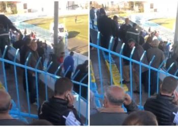 Pa maska dhe ngjitur me njëri-tjetrin/ Në Burrel s’duan t’ia dinë për COVID. Tribuna plot me tifozë