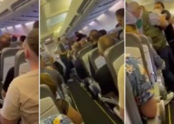 “Plas” grushti mes shqiptarëve në avion, shokohen pasagjerët