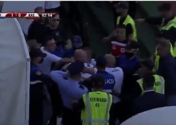 VIDEO/ Gol dhe grushta në ndeshjen Tirana-Kastrioti, presidenti i ekipit hyn në fushë dhe kapet me…