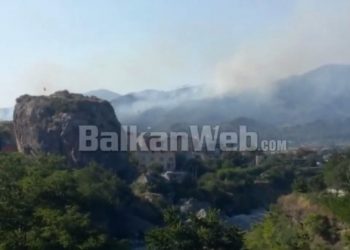 Zjarr në Përmet, kodra në flakë, digjen 3 ha kullota dhe 2 ha pyje