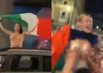 VIDEO +18/ Çmenden italianet, festa HOT e tifozeve. Dalin topless pas triumfit të të kaltërve
