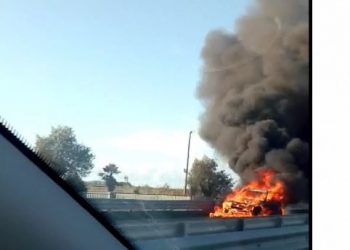 Autostrada Tiranë-Durrës/ Merr flakë makina në ecje, shpëton shoferi