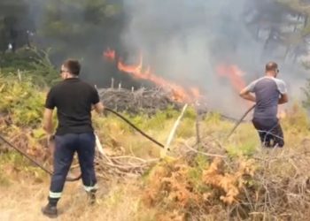 Vijon prej 4 ditësh zjarri në Dukat/ Zjarrfikësit tentojnë të shuajnë flakët me mjete rrethanore. Digjen mbi 30 hektarë me kullota