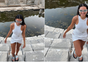 FOTOT/ Dua Lipa, një ‘perëndeshë’ në Butrint, 1 milion pëlqime nga ndjekësit në më pak se një orë