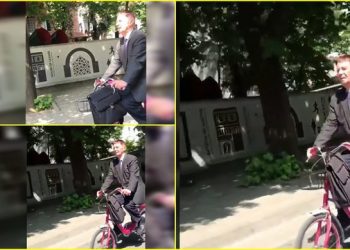 Gati 80 vjeç mbi biçikletë të kuqe! Deputeti Jenishehri xhiro mes Tiranës, sheh me “mall” nga Parlamenti