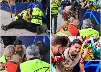 VIDEO+FOTO/ Ronaldo e dëmtoi përpara ndeshjes punonjësen e sigurisë, por nuk e la pa dhuratë