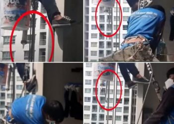 Video/ Nuk e kishin lajmëruar që do bënin punime në pallat, banorja u pret litarët punëtorëve në katin e 26-të