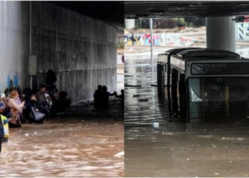 VIDEO/ Moti i keq “pushton” Greqinë, autobusi fundoset nën ujë, qytetarët “zinxhir” për të shpëtuar