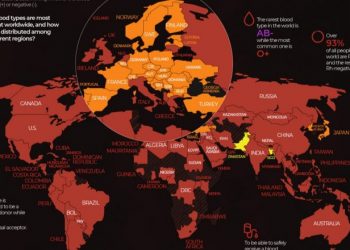 Harta globale e grupeve të gjakut, Shqipëria, nga të paktat në Europë me zero pozitiv