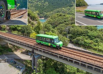 FOTO / Njihuni me autobusin japonez që shndërrohet në tren brenda 15 sekondave