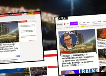 FOTOT/ Mediat serbe në delir për protestën e Berishës: Ekstremistët zhysin Tiranën në kaos, po djegin…!