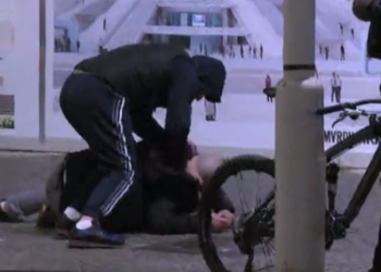 VIDEO/ Grushta të “thatë” e shqelma: “Plas” sherri në protestën e Berishës, dy burra përleshen me njëri-tjetrin