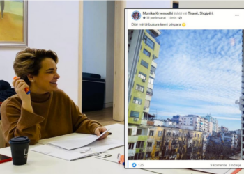 FOTO/ Kryemadhi optimiste për jetën, sheh nga dritarja dhe shkruan: Ditë më të bukura kemi përpara