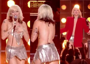 ‘Të gjithë po më shikojnë padyshim tani!’/ Miley Cyrus zhvishet në skenë gjatë koncertit në natën e ndërrimit të viteve