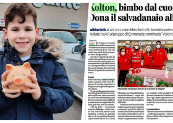 FOTO/ 7-vjeçari shqiptar emocionon Italinë, dhuron kursimet e tij për fëmijët në nevojë