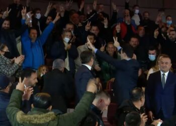 VIDEO/ Lulzim Basha pritet me ovacione dhe lule nga mbështetësit e tij në Fier