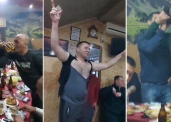 VIDEO/ Policët serbë festojnë me këngë çetnike si në kohën e Millosheviçit, reagon deputeti shqiptar: Fytyra e vërtetë e Serbisë