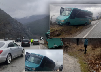 FOTO/ Shmanget tragjedia në Kthesën e Murrashit. Humbi kontrollin, autobusi me pasagjerë del nga rruga