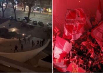 (VIDEO) Skocezët e Reinxhers në Beograd përplasen me tifozët e Zvezdës dhe u thonë: “Kosova është Shqipëri”