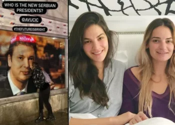 “E ardhmja me të është e ndritur”/ Motra e Emina Cunmulajt gëzon për mandatin e tretë të Vuçiç, i dhuron atij një puthje