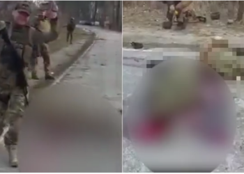 VIDEO e tmerrshme/ Ushtarët ukrainas qëllojnë trupat ruse me duar të lidhura pas shpine: Ai është…