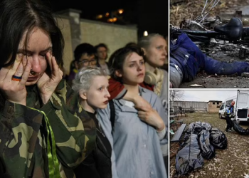 FOTO dramatike nga lufta në Ukrainë/ Një funeral me pak veta dhe një varrezë masive pranë kishës