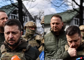 FOTO/ Varret masive në Bucha, Zelensky përlotet kur pa masakrën në qytet: Është e vështirë të flasësh