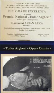 Çmimi “Opera Omnia – për autorë të huaj” për shkrimtarin Arian Leka