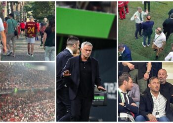 Pikantet nga Roma-Fejnord/ Murinho i dha besën Figos para finales, ja çfarë nuk u pa në TV nga ngjarjet në fushë dhe tribuna