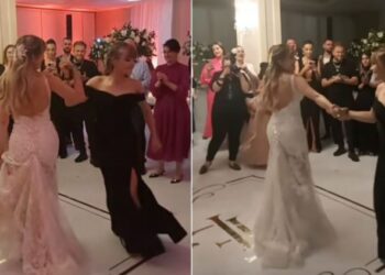 VIDEO/ Dasma mahnitëse: Bashkëshortja italiane e Ilir Shaqirit këndon dhe kërcen këngën patriotike shqiptare me fustan nusërie