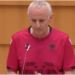 Eurodeputeti irlandez mban fjalim me bluzën e kombëtares shqiptare në Parlamentin Europian