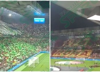 VIDEO/ Spektakël në shkallët e stadiumit, tifozët karikojnë skuadrat respektive me koreografitë e veçanta