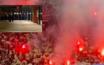 ‘Ndizet’ stadiumi! Tifozët holandezë hedhin flakadanë, forcat ‘Shqiponja’ gati për të ndërhyrë