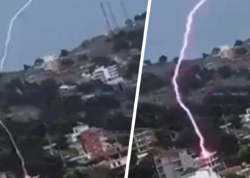 VIDEO/ Pamje të frikshme: Ja momenti kur rrufeja godet pallatin në Sarandë