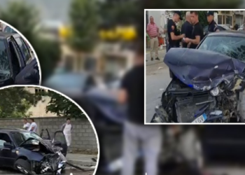 Aksident në Kukës: Plagosen 4 anëtarët e një familjeje nga përplasja kokë më kokë e makinave, babai, nëna dhe dy fëmijët
