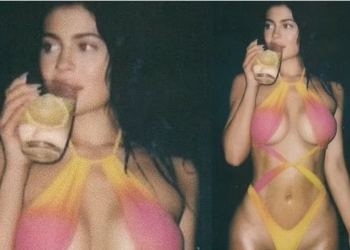 VIDEO+FOTO/ Kylie Jenner “tërbon” Instagramin me bikinit e çuditshme