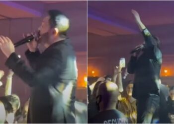 VIDEO ku Sinan Hoxha shan në mes të performancës serbët në SHBA/ Ja reagimi i fansave