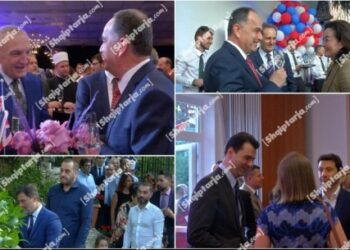 FOTO/ Berisha s’ftohet në pritjen britanike në Tiranë! Basha ‘kokë me kokë’ me Kim. Meta e Monika “shkrihen” me socialistët