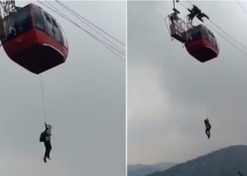 VIDEO/ Turistët përjetojnë tmerrin në ajër, bllokohet teleferiku në 1000 metra lartësi