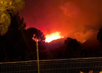 Riaktivizohet vatra e zjarrin te Gjiri i Lalzit/ Flakët po favorizohen nga era, shkrumbohen mbi 10 hektarë pyje